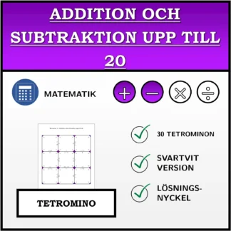 Tetromino: Addition och subtraktion upp till 20