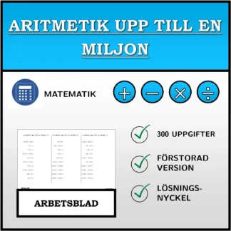 Arbetsblad: Aritmetik upp till en miljon
