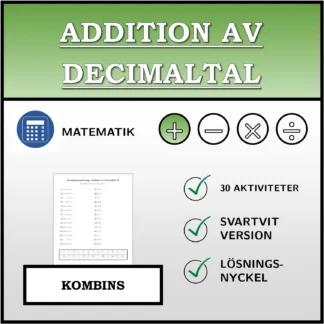 Kombinationsövning: Addition av decimaltal