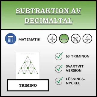 Trimino: Subtraktion av decimaltal