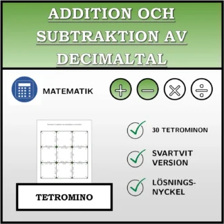 Tetromino: Addition och subtraktion av decimaltal