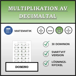 Domino: Multiplikation av decimaltal