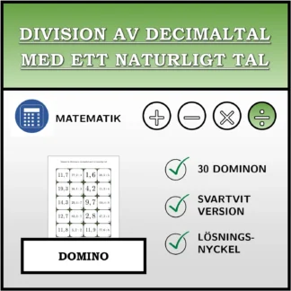Domino: Division av decimaltal med ett naturligt tal