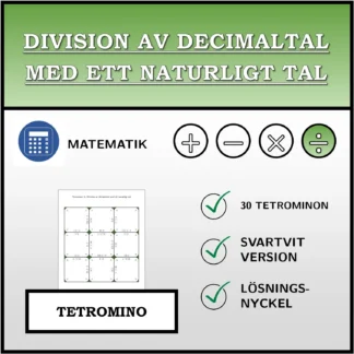 Tetromino: Division av decimaltal med ett naturligt tal