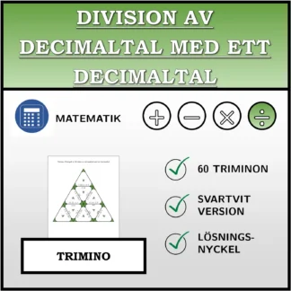 Trimino: Division av decimaltal med ett decimaltal