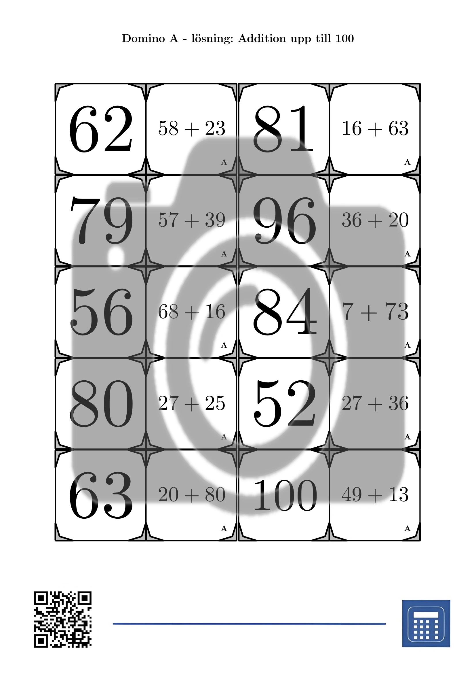 Domino: Addition upp till 100 - Bild 4