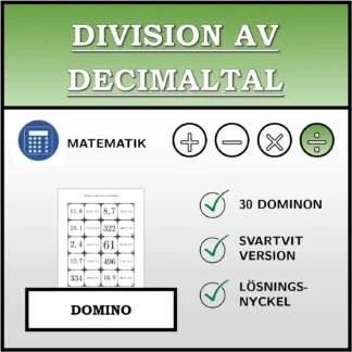 Domino: Division av decimaltal