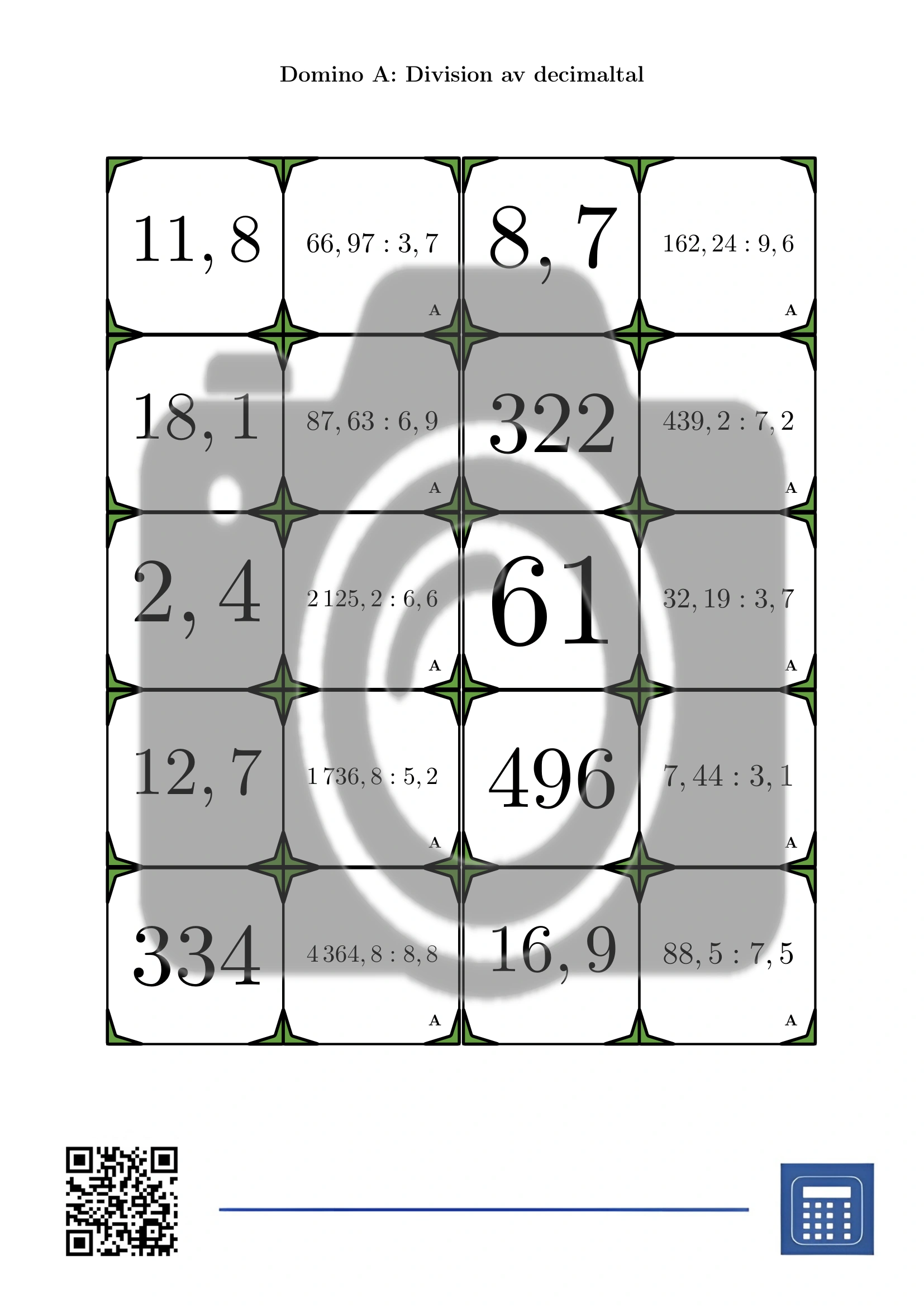 Domino: Division av decimaltal - Bild 2