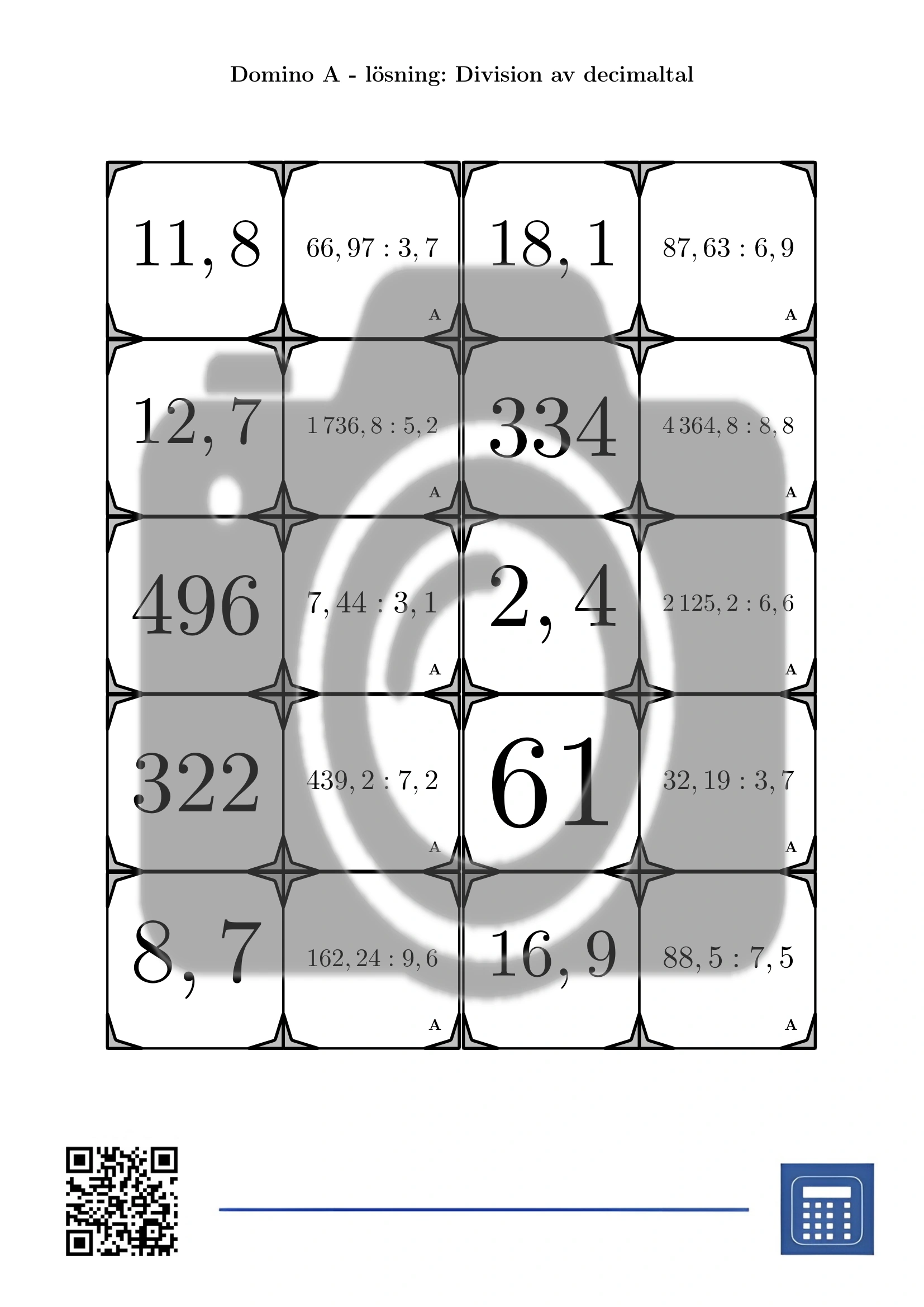 Domino: Division av decimaltal - Bild 4