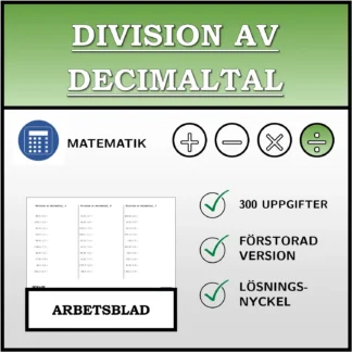 Arbetsblad: Division av decimaltal