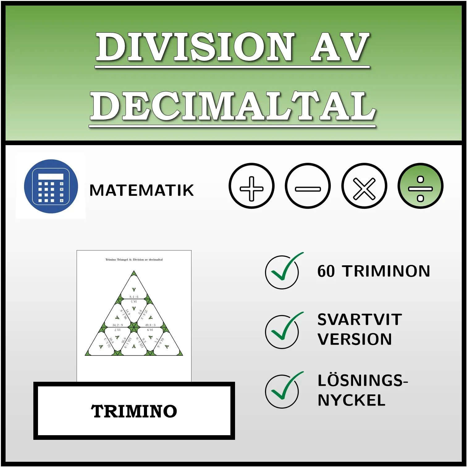 Trimino: Division av decimaltal