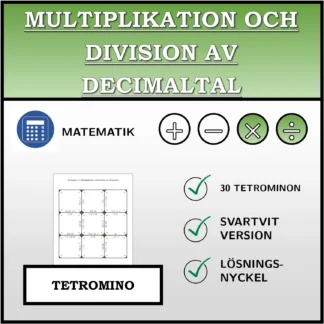 Tetromino: Multiplikation och division av decimaltal