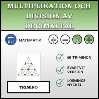 Trimino: Multiplikation och division av decimaltal
