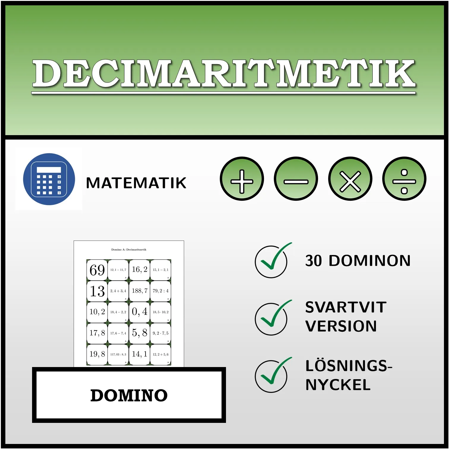 Domino: Decimaritmetik
