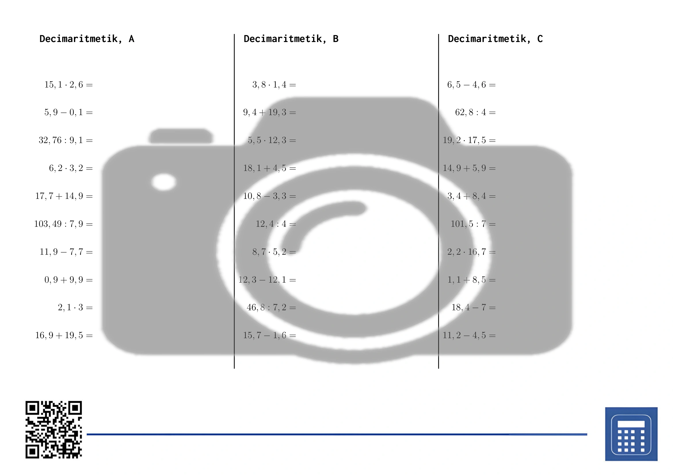 Arbetsblad: Decimaritmetik - Bild 2