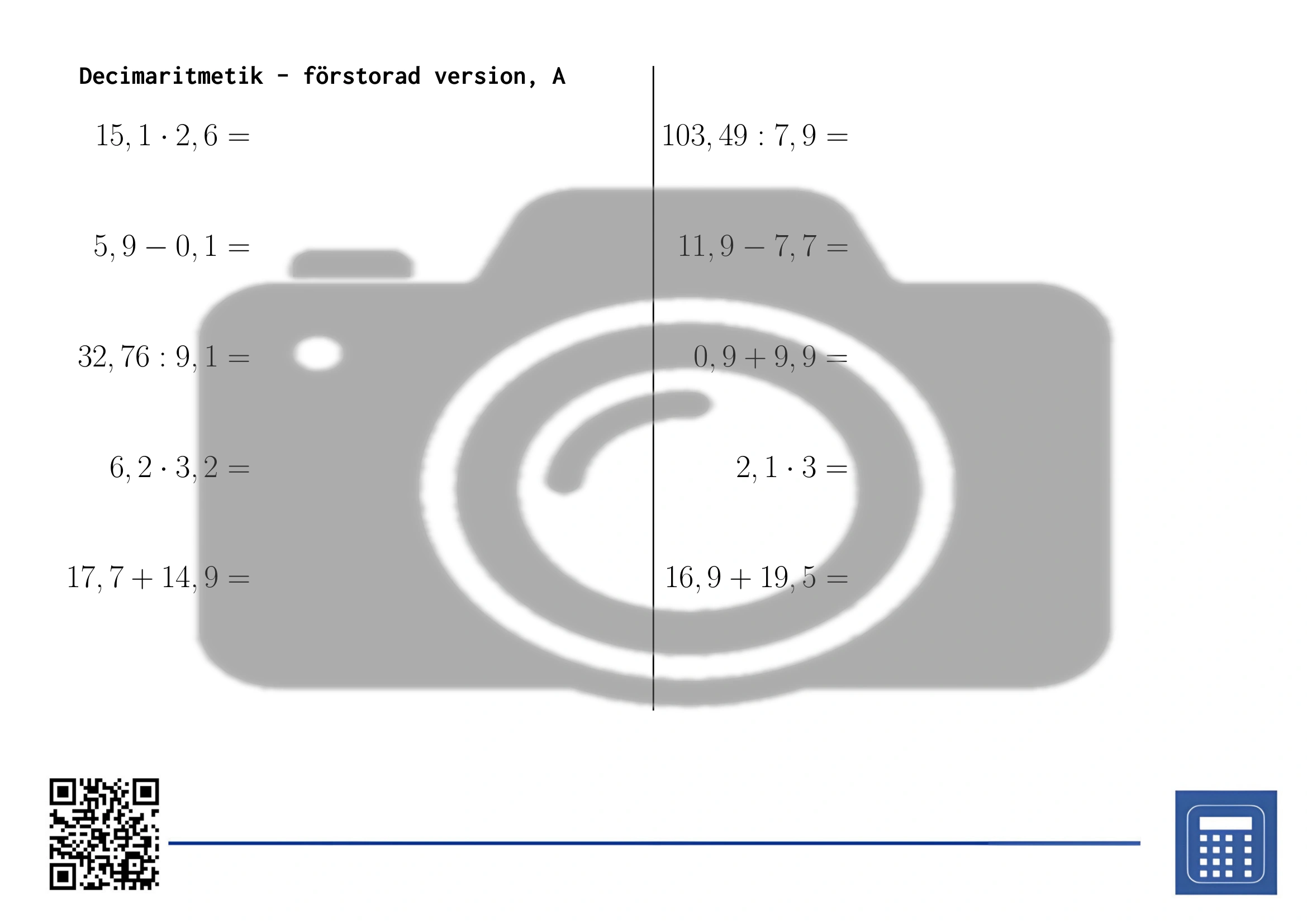 Arbetsblad: Decimaritmetik - Bild 3