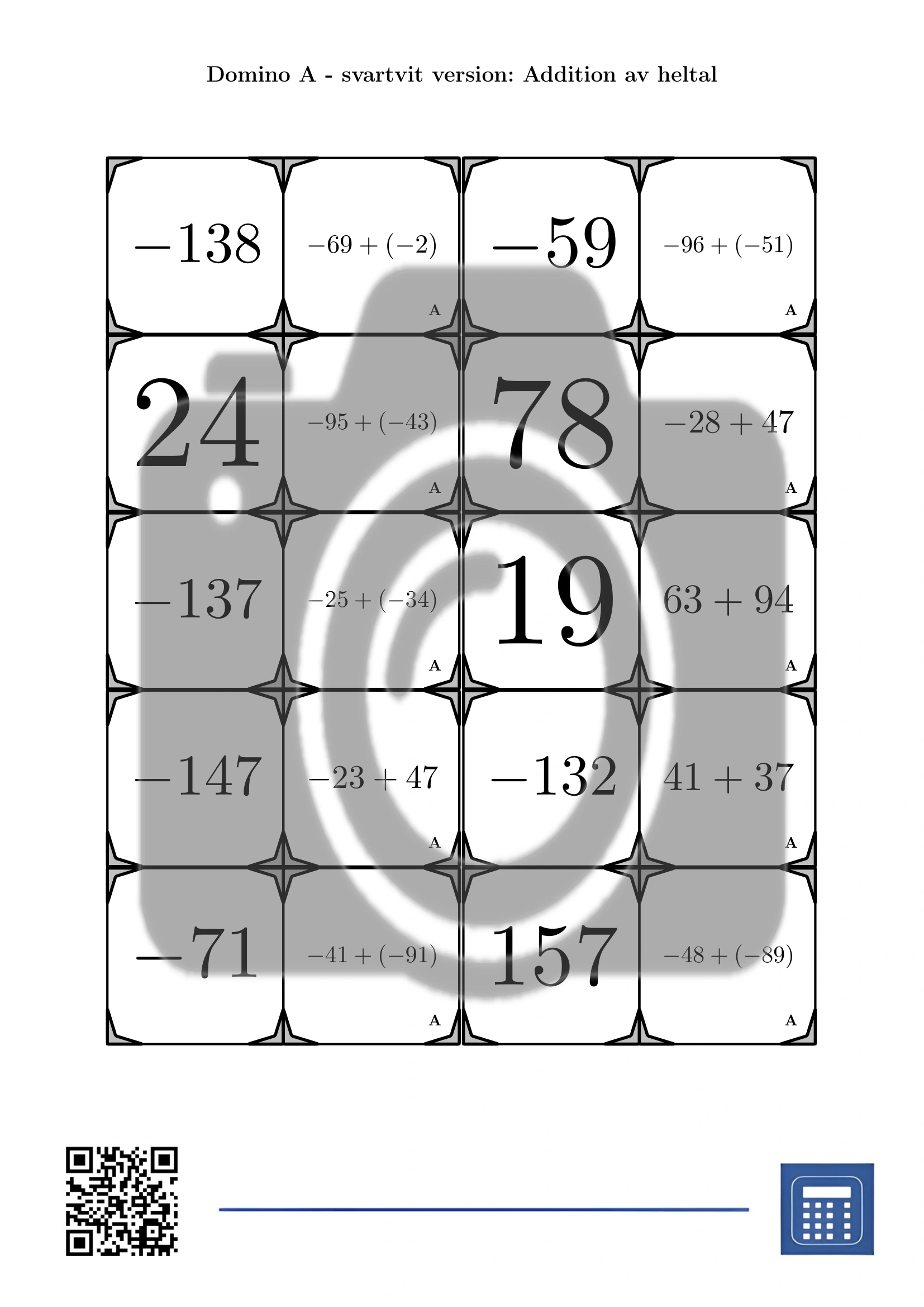 Domino: Addition av heltal - Bild 3