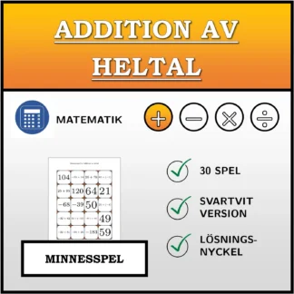 Memoryspel: Addition av heltal
