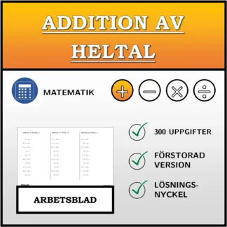 Arbetsblad: Addition av heltal