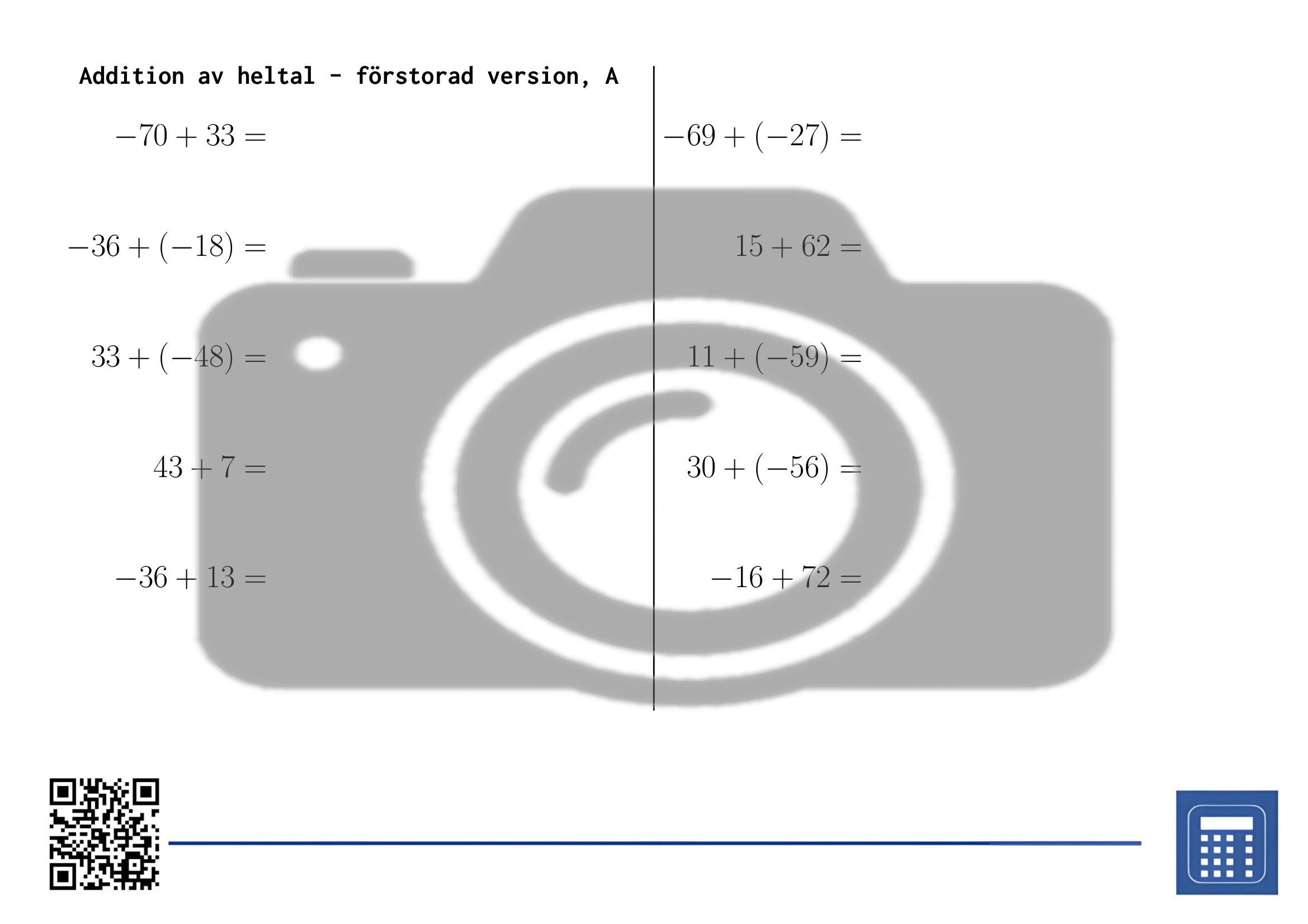 Arbetsblad: Addition av heltal - Bild 3