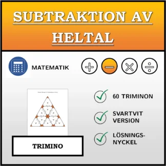 Trimino: Subtraktion av heltal