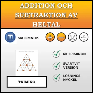 Trimino: Addition och subtraktion av heltal