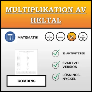 Kombinationsövning: Multiplikation av heltal
