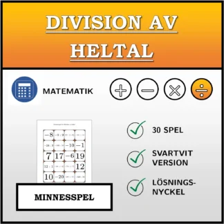 Memoryspel: Division av heltal