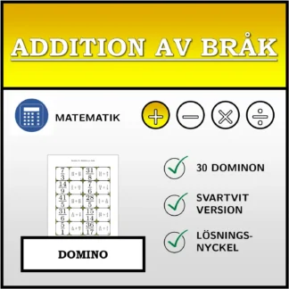 Domino: Addition av bråk