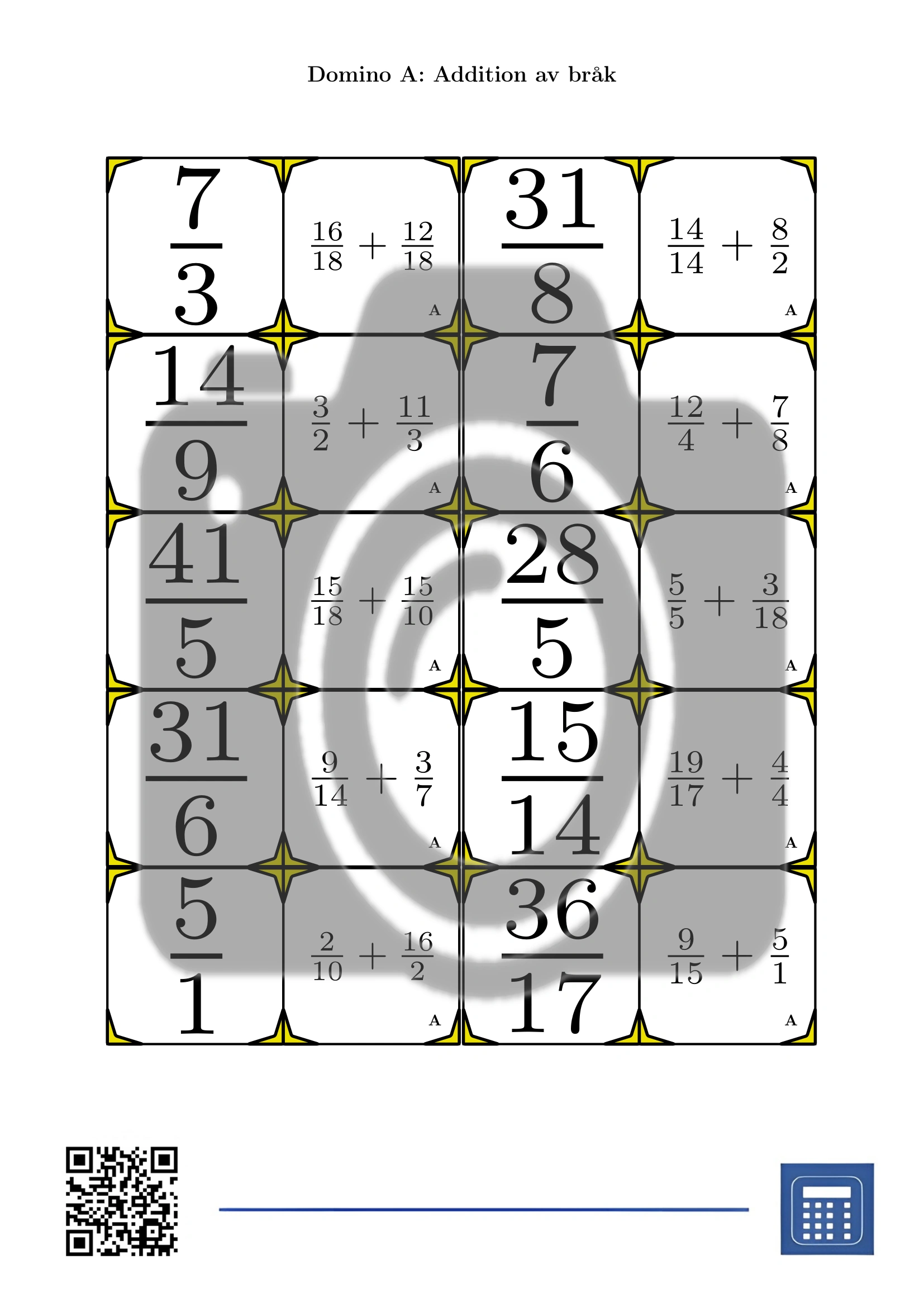 Domino: Addition av bråk - Bild 2