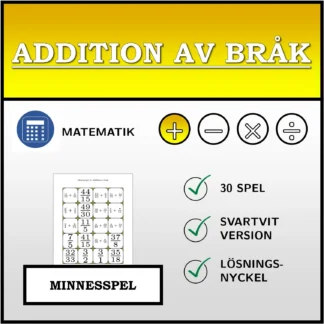Memoryspel: Addition av bråk
