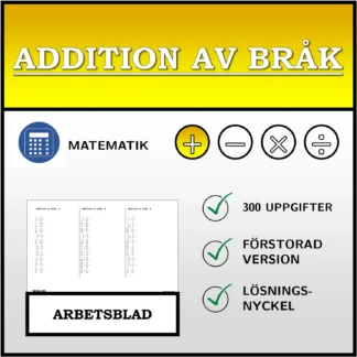 Arbetsblad: Addition av bråk