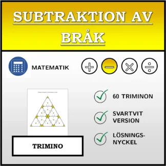 Trimino: Subtraktion av bråk