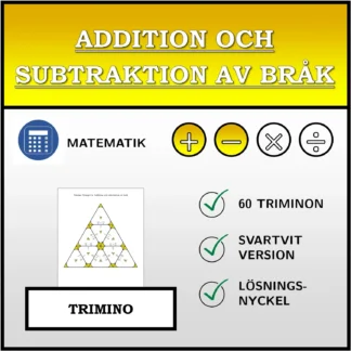 Trimino: Addition och subtraktion av bråk