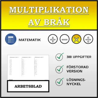 Arbetsblad: Multiplikation av bråk