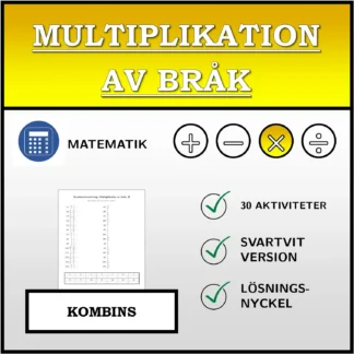 Kombinationsövning: Multiplikation av bråk