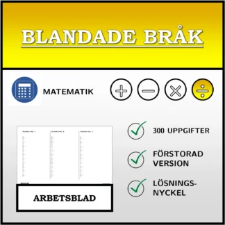 Arbetsblad: Blandade bråk