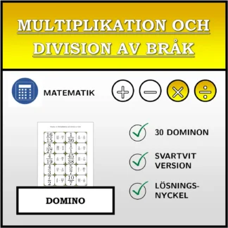 Domino: Multiplikation och division av bråk