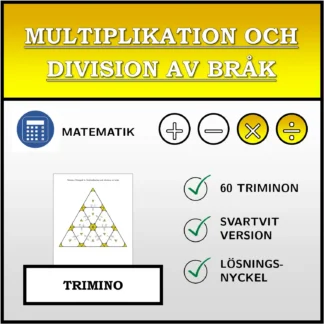 Trimino: Multiplikation och division av bråk