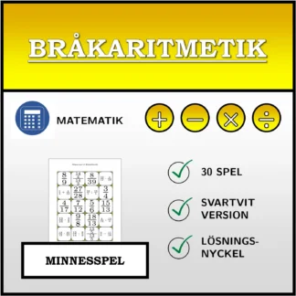 Memoryspel: Bråkaritmetik