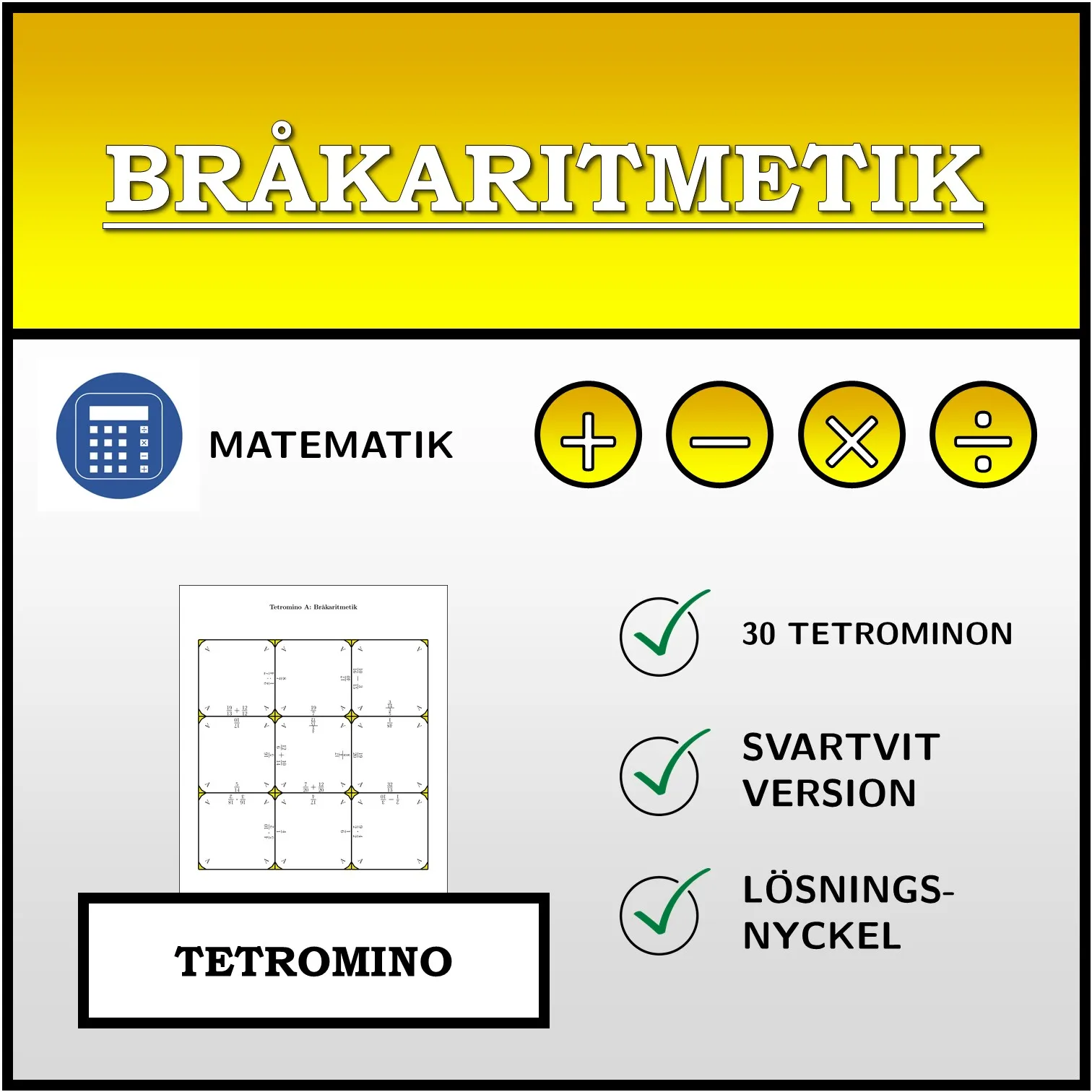 Tetromino: Bråkaritmetik