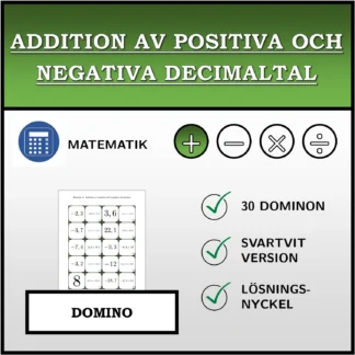 Domino: Addition av positiva och negativa decimaltal