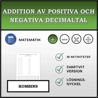 Kombinationsövning: Addition av positiva och negativa decimaltal