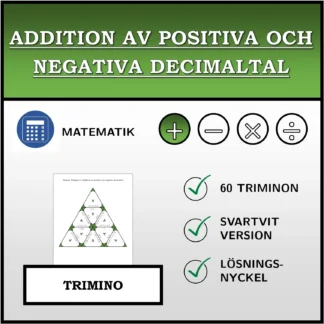 Trimino: Addition av positiva och negativa decimaltal
