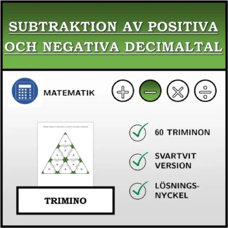 Trimino: Subtraktion av positiva och negativa decimaltal