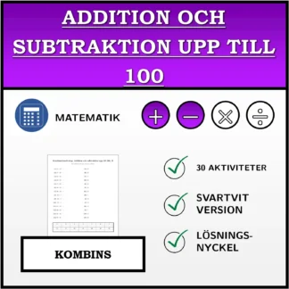 Kombinationsövning: Addition och subtraktion upp till 100