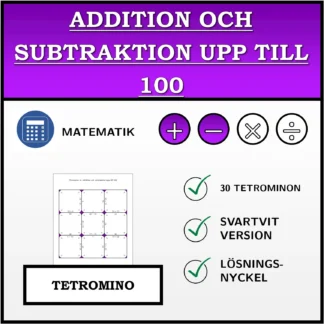 Tetromino: Addition och subtraktion upp till 100