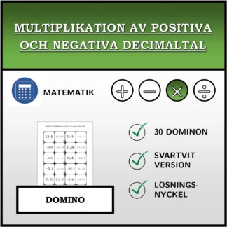Domino: Multiplikation av positiva och negativa decimaltal
