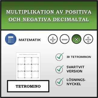 Tetromino: Multiplikation av positiva och negativa decimaltal