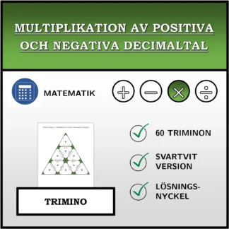 Trimino: Multiplikation av positiva och negativa decimaltal